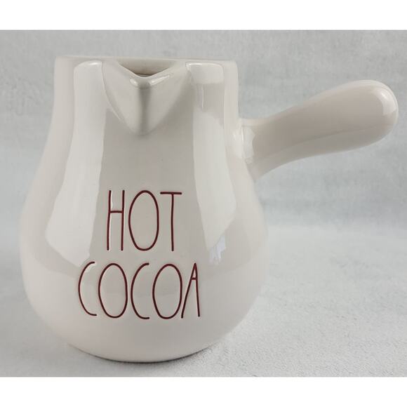 Rae Dunn By Magenta Hot Cocoa Ceramic Hot Chocolate Pouring Pot Red Lettering - Picture 8 of 9